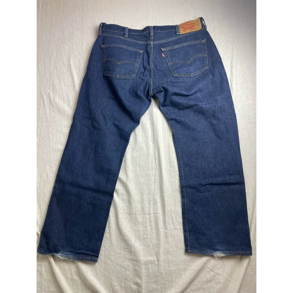 Levi's 501 Original Fit Jeans Mens 40x30 Dark Wash Blue Button Fly Denim Classic